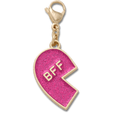 Pink Glitter BFF Charm Left Jibbitz Shoe Charm | Crocs Women / Men / Kids